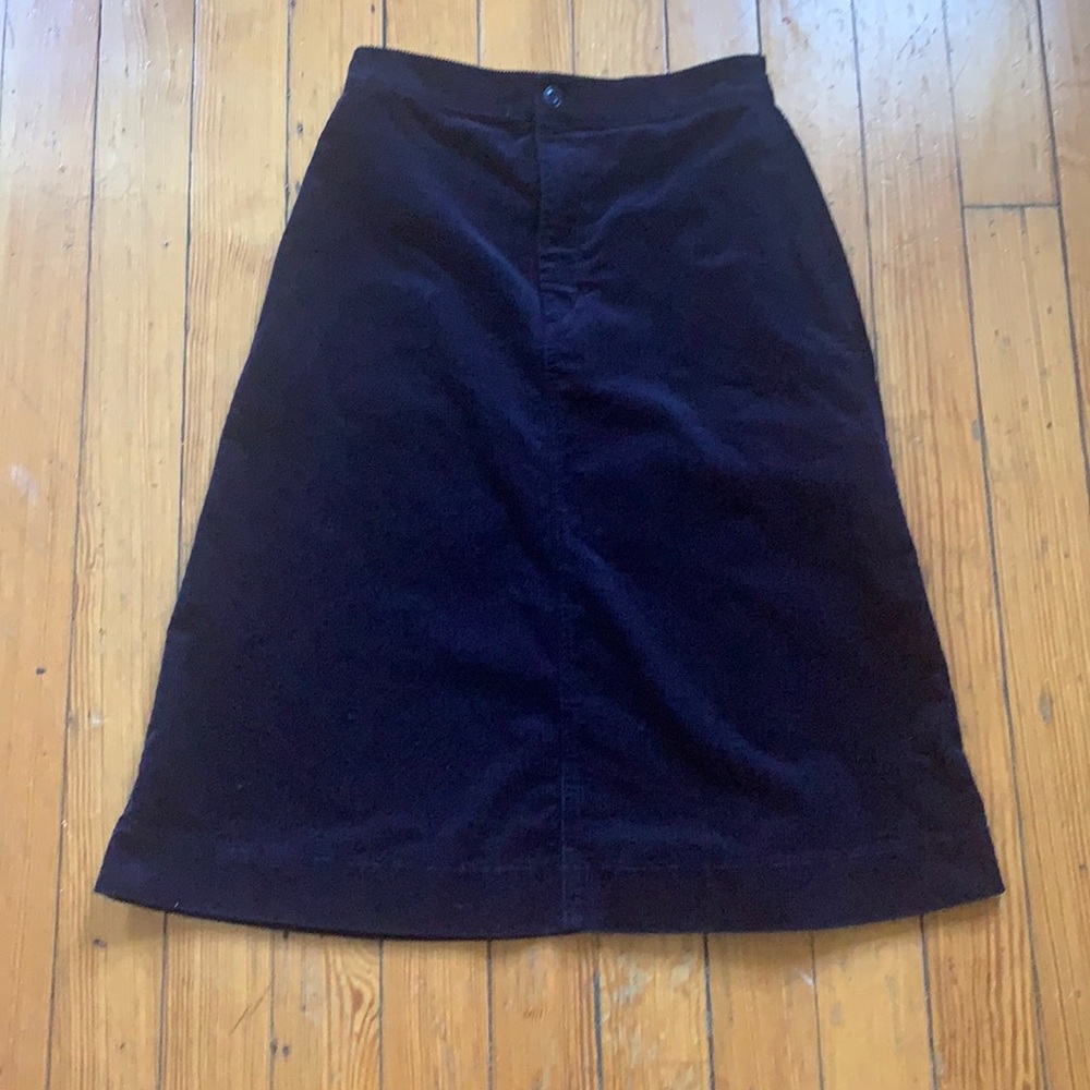 Uniqlo navy corduroy long skirt w 2 side and 1 back pocket NWOT